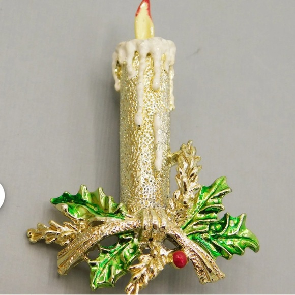 Gerry’s Jewelry - Gerry’s Vintage 60’s Holiday Christmas Candle Brooch EUC Signed